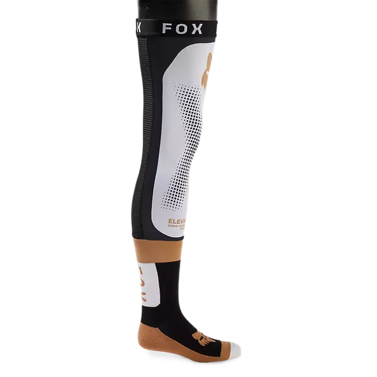 גרבי רכיבה פוקס שחור/לבן FOX Flexair Knee Brace Sock