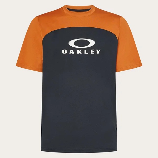 חולצת רכיבה קצרה לאופניים אוקלי שחור/כתום Oakley Free Ride RC