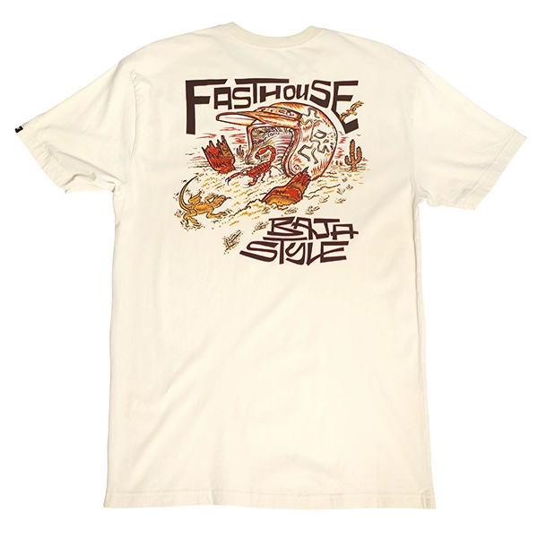 חולצה קצרה פסטהאוס טבעי FASTHOUSE Baja Style SS Tee Natural אחורה