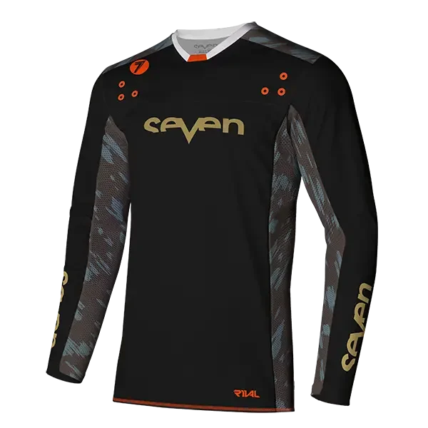 חולצת רכיבה סבן שחור/ברנדי RIVAL CLASH JERSEY BLACK/BRANDY זווית קדמית