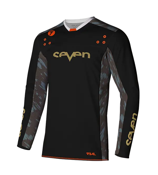 חולצת רכיבה סבן שחור/ברנדי RIVAL CLASH JERSEY BLACK/BRANDY זווית קדמית