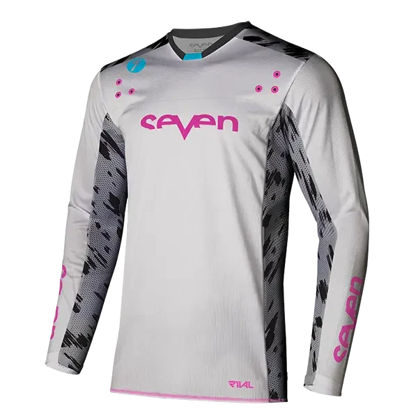 חולצת רכיבה סבן לבן/אפור RIVAL CLASH JERSEY WHITE/GRAY זווית קדמית