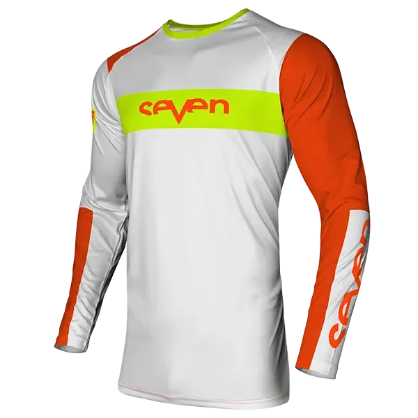 חולצת רכיבה סבן כתום/לבן VOX FRACTURE JERSEY WHITE/FLO ORANGE זווית קדמית