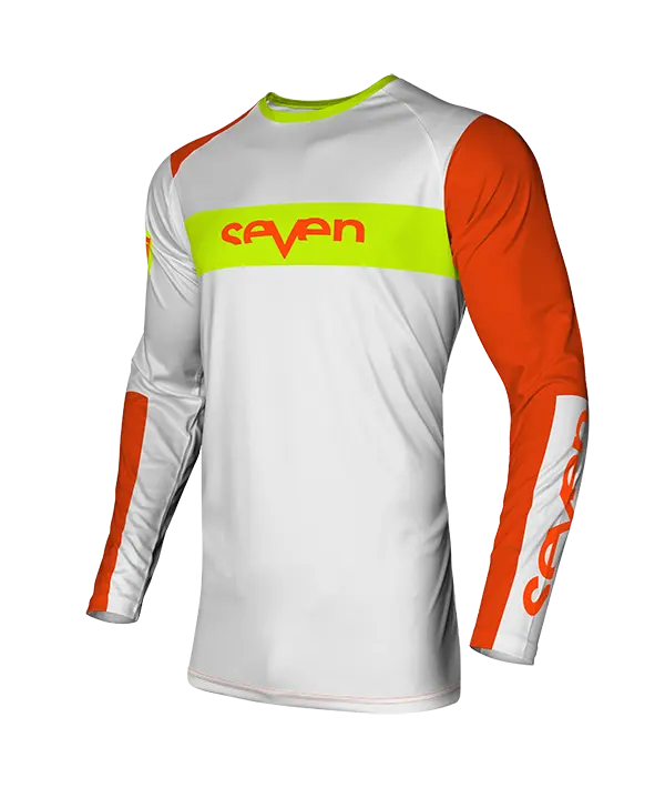 חולצת רכיבה סבן כתום/לבן VOX FRACTURE JERSEY WHITE/FLO ORANGE זווית קדמית