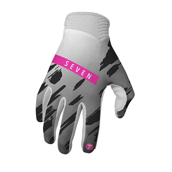 כפפות רכיבה סבן ורוד/לבן ZERO CLASH GLOVE WHITE/PINK זווית קדמית