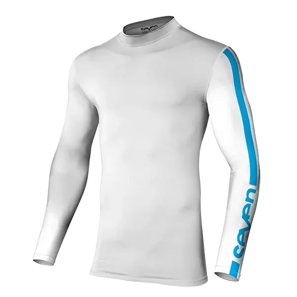 חולצת לחץ סבן לבן/תכלת ZERO COMPRESSION WHITE/VICE זווית קדמית