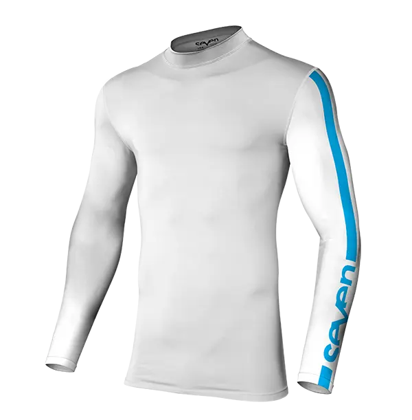 חולצת לחץ סבן לבן/תכלת ZERO COMPRESSION WHITE/VICE זווית קדמית