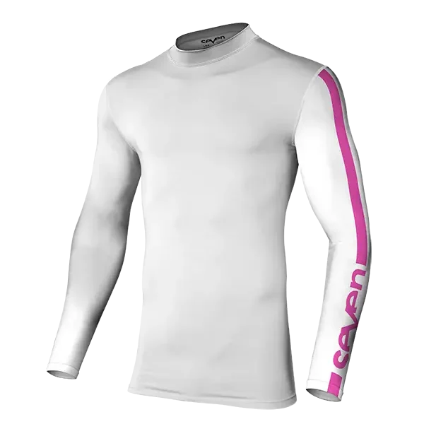 חולצת לחץ סבן לבן/ורוד ZERO COMPRESSION WHITE/PINK זווית קדמית