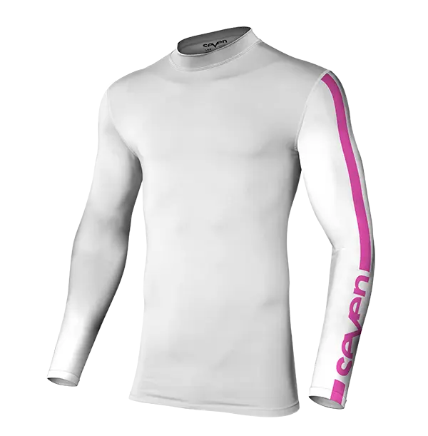 חולצת לחץ סבן לבן/ורוד ZERO COMPRESSION WHITE/PINK זווית קדמית