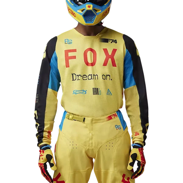 חולצת רכיבה פוקס צהוב FOX RACING 180 RACE SPEC דוגמן מקרוב