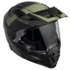 קסדת אדוונצ'ר נפתחת IXS Venture 2.0 בצבע שחור וירוק זית מט – מבט חזית.