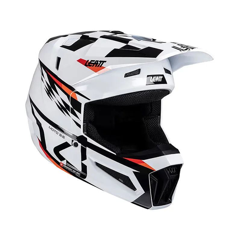 קסדת רכיבה ליט לבן - LEATT Moto 3.5 V25 Helmet Kit