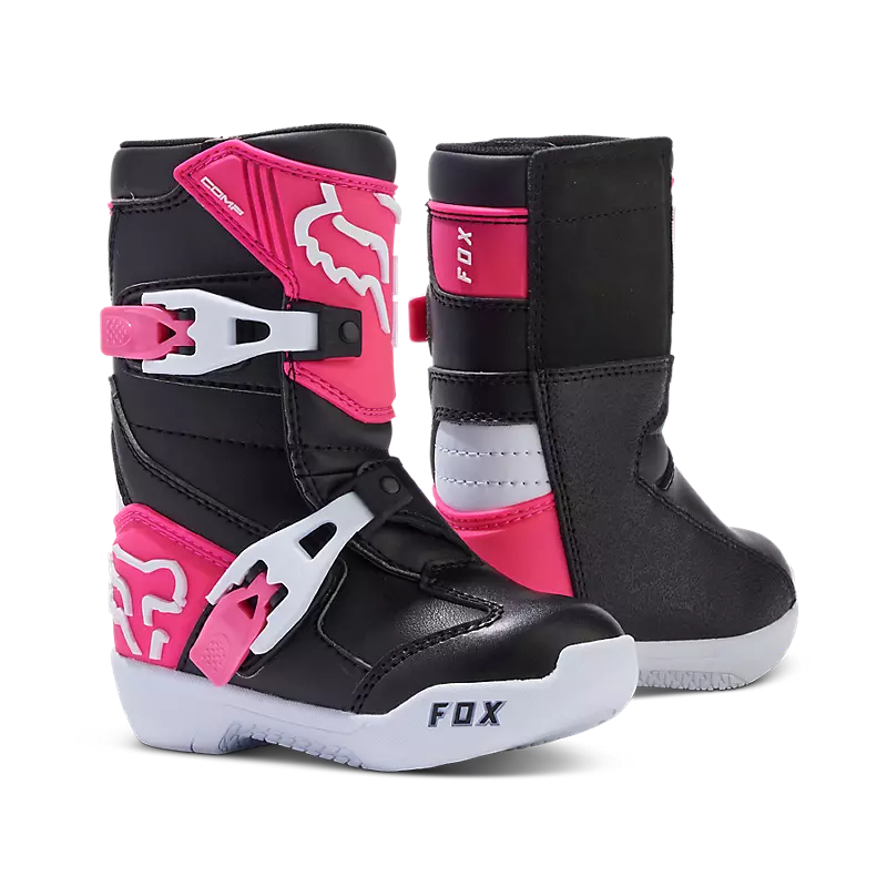 מגפי רכיבה ילדים FOX Kids Comp שחור ורוד – מבט צד וקדמי