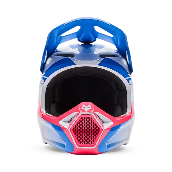 קסדת מוטוקרוס כחול מלפנים - FOX YOUTH V1 Collect Front View