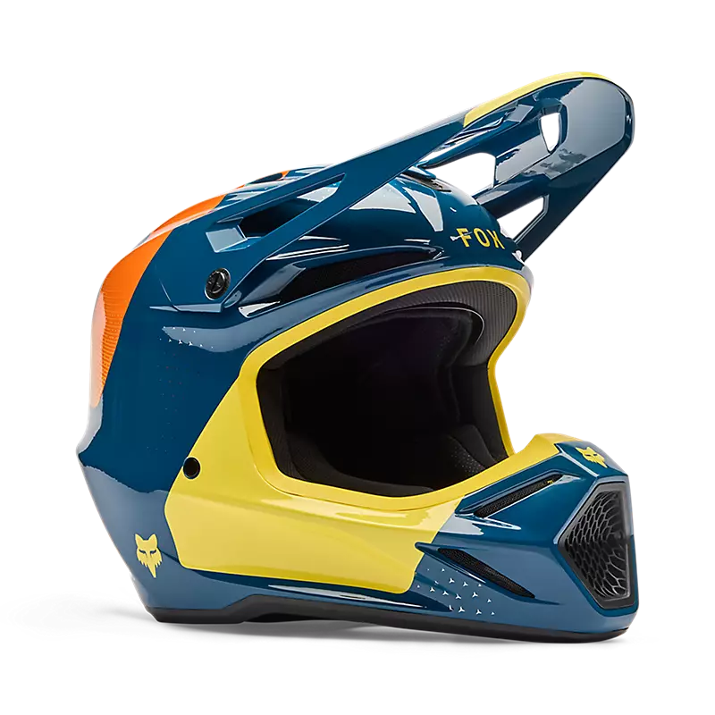 קסדת שטח פוקס כחול/צהוב – FOX V3 Tine