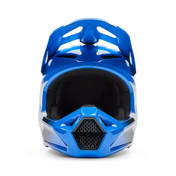 קסדת מוטוקרוס כחול מלפנים - FOX YOUTH V1 Shield Front View