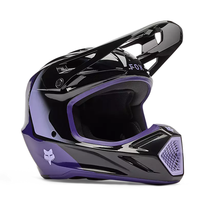 קסדת שטח נוער פוקס שחור סגול – FOX YOUTH V3 Spire
