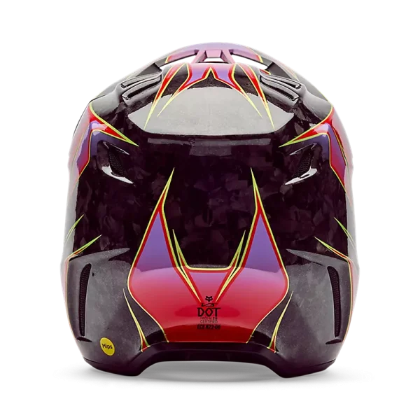 קסדת מוטוקרוס אדום מלמעלה - FOX V3 RS Canvas Top View