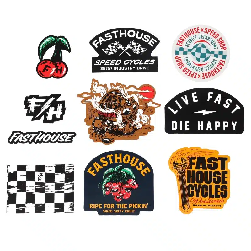 ערכת מדבקות פסטהאוס צבעוני - Fasthouse Fall '25 Lifestyle Decal 10 Pack