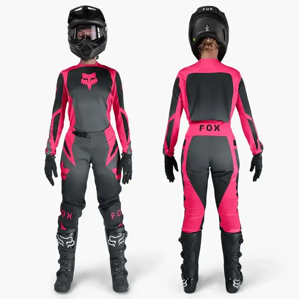 חליפת רכיבה נשים פוקס שחור ורוד – FOX Racing 180 Shield Women's חליפת רכיבה נשים FOX 180 Shield שחור ורוד חזית