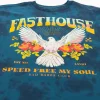 ציוד רכיבה פסטהאוס כחול - Fasthouse Women's Dove Relaxed Fit SS Tee Indigo Crystal Wash 4