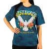 ציוד רכיבה פסטהאוס כחול - Fasthouse Women's Dove Relaxed Fit SS Tee Indigo Crystal Wash 3
