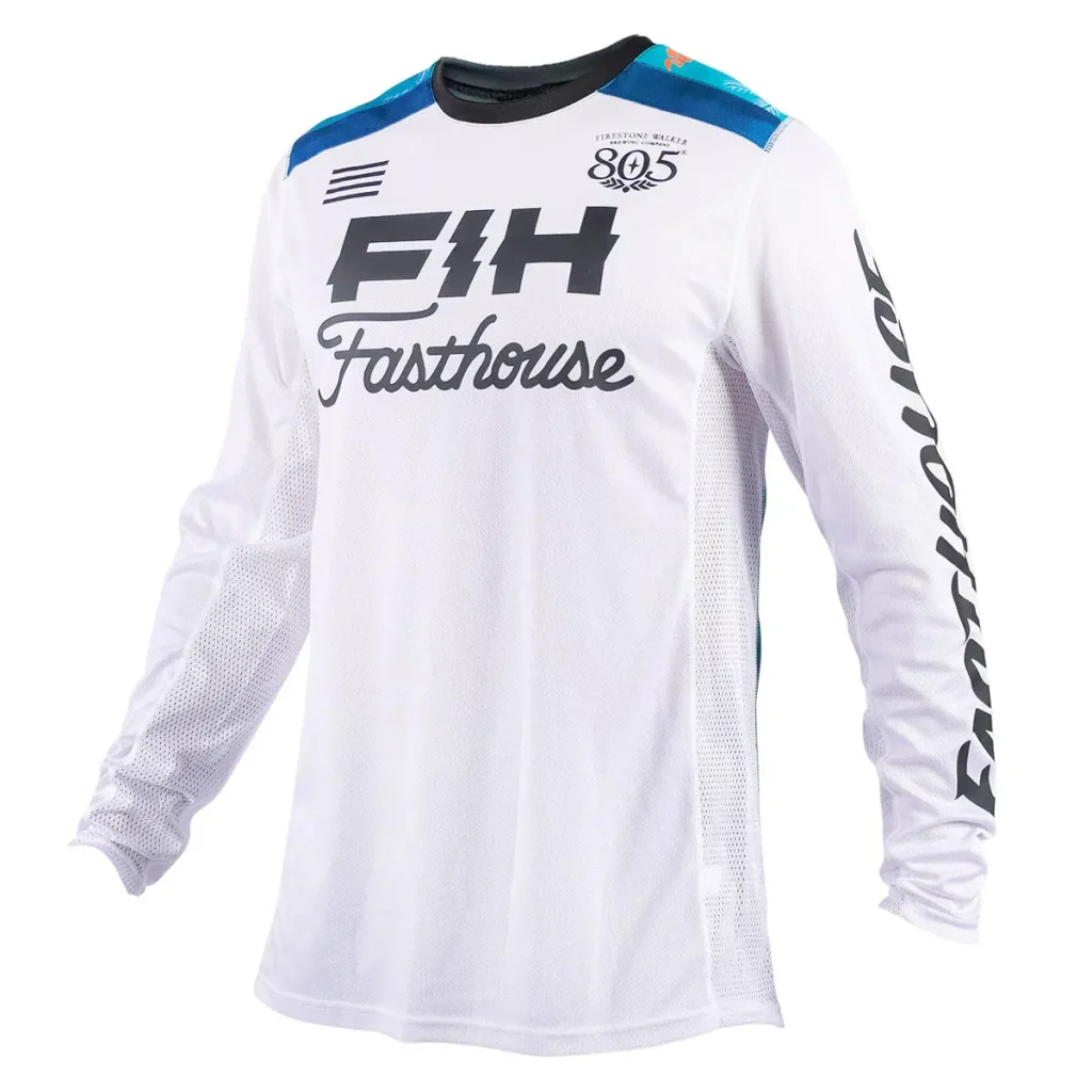 חולצת רכיבה פסטהאוס לבן - Fasthouse Grindhouse TB Island Hopping LS Jersey