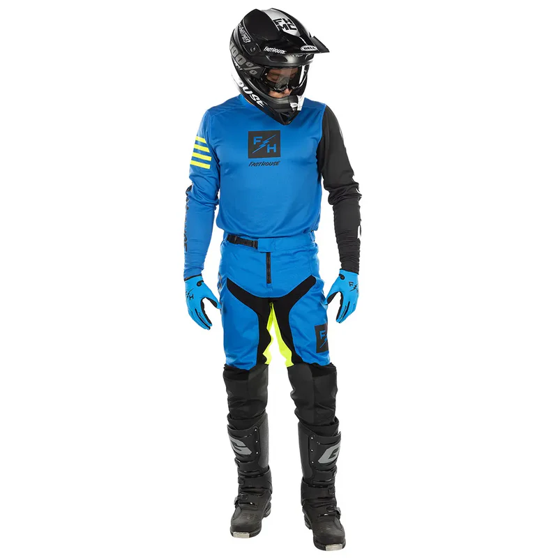 חליפת רכיבה פסטהאוס כחול צהוב - Fasthouse Carbon Echo Gear Set Blue/Yellow מק"ט 215003-315003-35 - תמונת לבוש