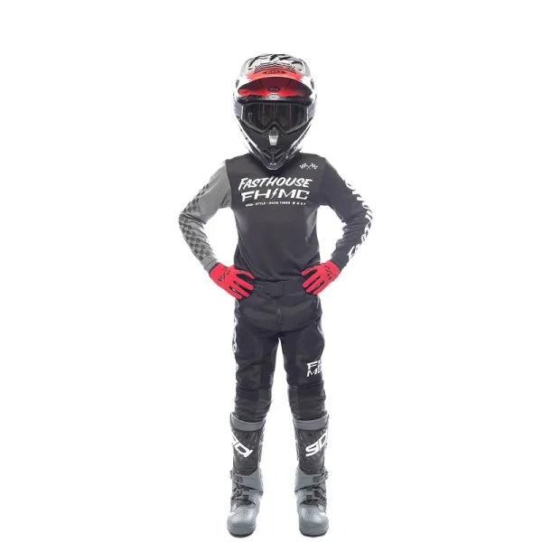 חליפת רכיבה פסטהאוס שחור - Fasthouse Youth Carbon Method Gear Set Black Gray