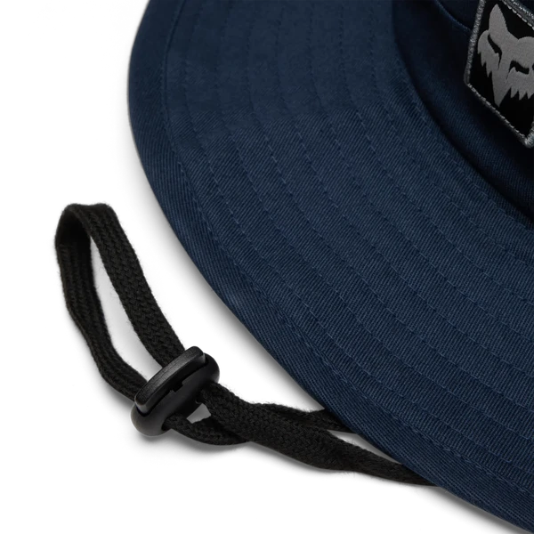כובע שמש רחב FOX Base Over Sun Hat כחול מק"ט 39408-329 - תקריב - רצועת סנטר