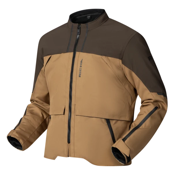 מעיל רכיבה רישה חום מבט קדמי - RICHA ETERNITY JACKET BROWN FRONT VIEW