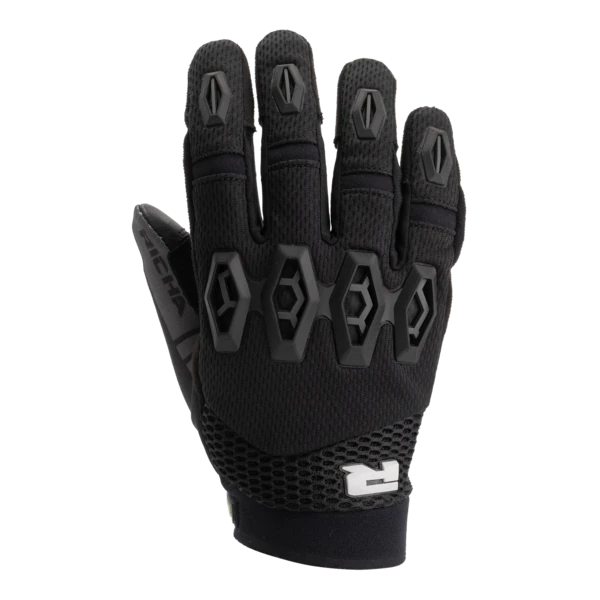 כפפות רכיבה רישה שחורות מבט קדמי - RICHA R-MX GLOVE FRONT VIEW