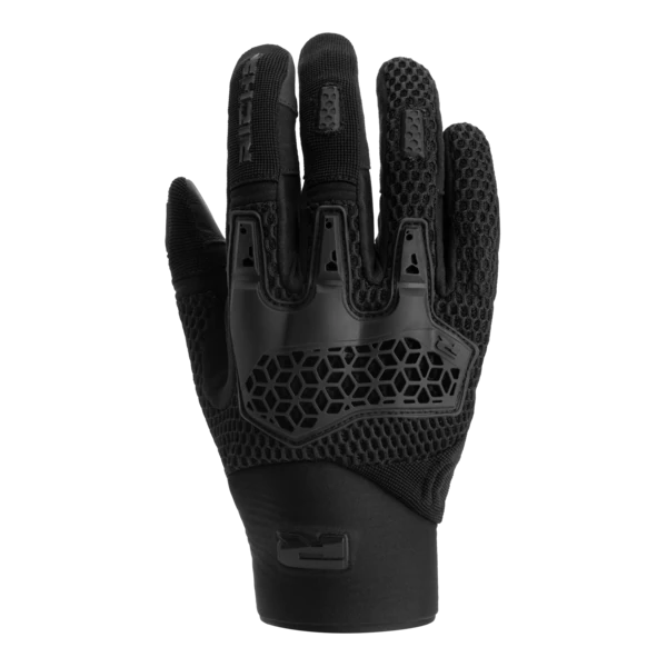 כפפות רכיבה רישה שחורות מבט קדמי - RICHA SANDBLAST GLOVE FRONT VIEW