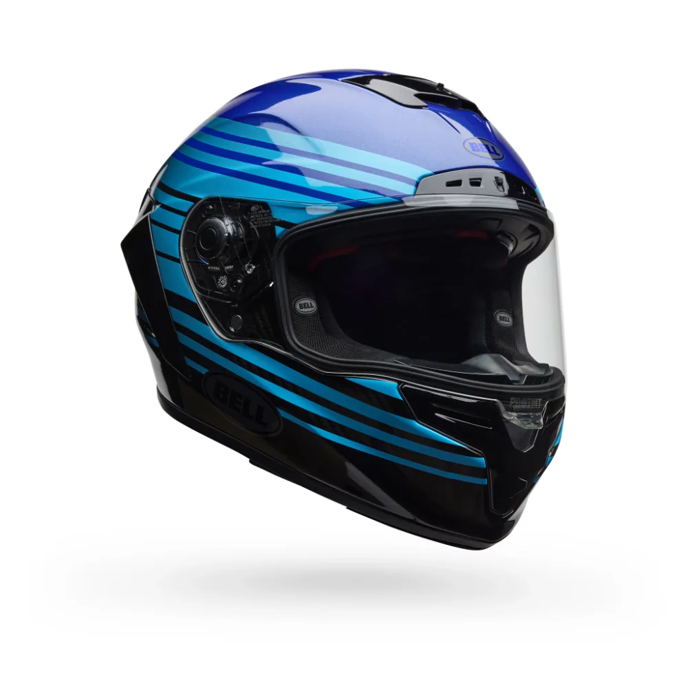 קסדת כביש בל שחור/כחול BELL Race Star DLX Flex Strike Helmet מק"ט 36955-002 - מבט צד