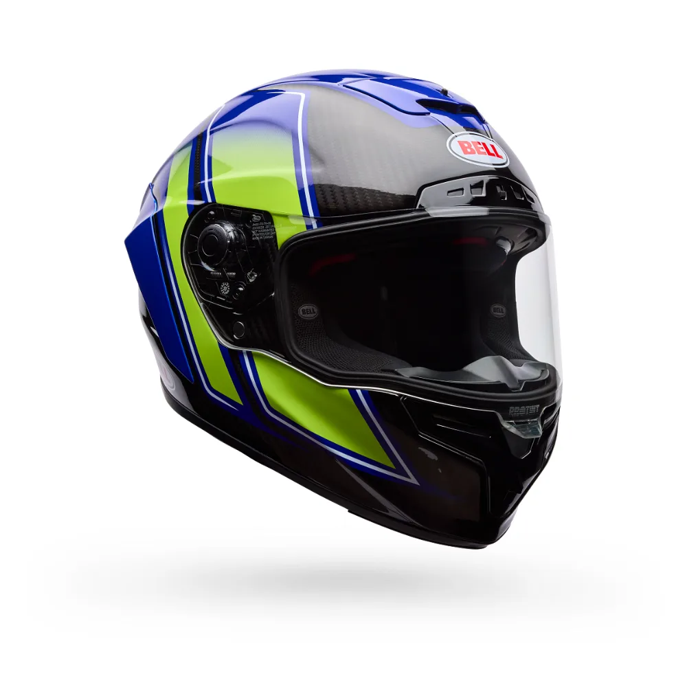 קסדת כביש בל כחול/צהוב BELL Race Star DLX Flex Grid Helmet מק"ט 36953-026 - מבט צד