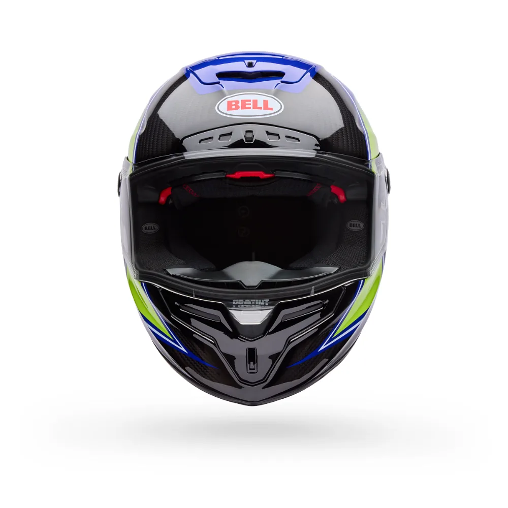 קסדת כביש בל כחול/צהוב BELL Race Star DLX Flex Grid Helmet מק"ט 36953-026 - מבט קדמי