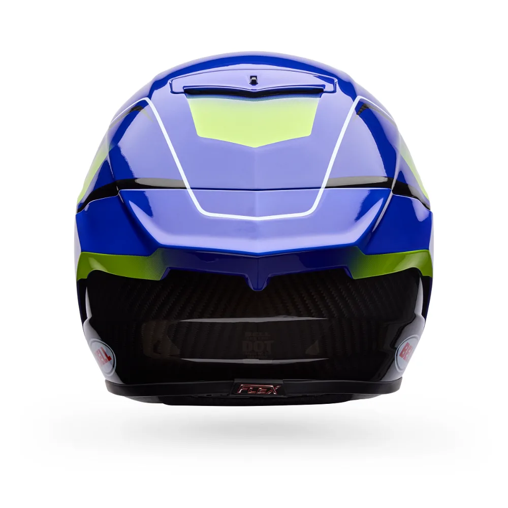 קסדת כביש בל כחול/צהוב BELL Race Star DLX Flex Grid Helmet מק"ט 36953-026 - מבט אחורי