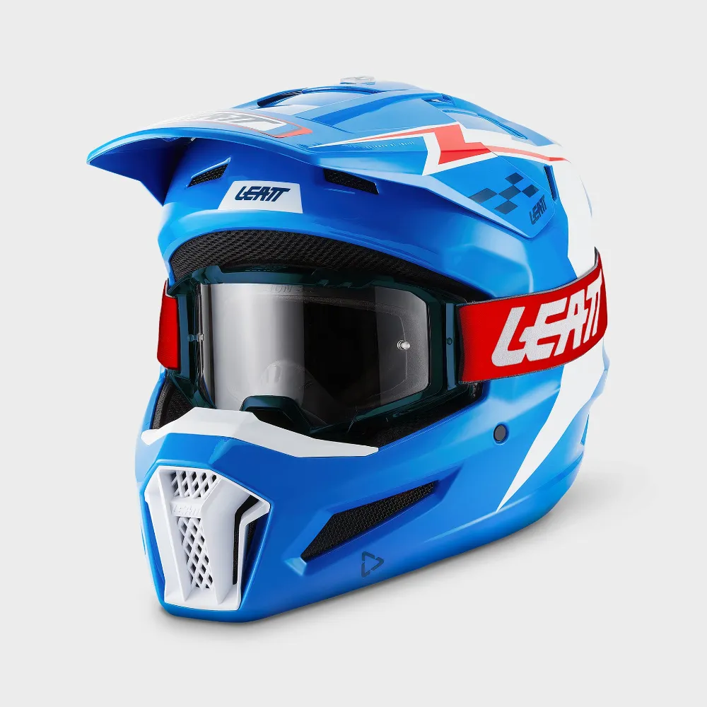 קסדת רכיבה LEATT MOTO 3.5 Kit בצבע כחול - תמונה 1
