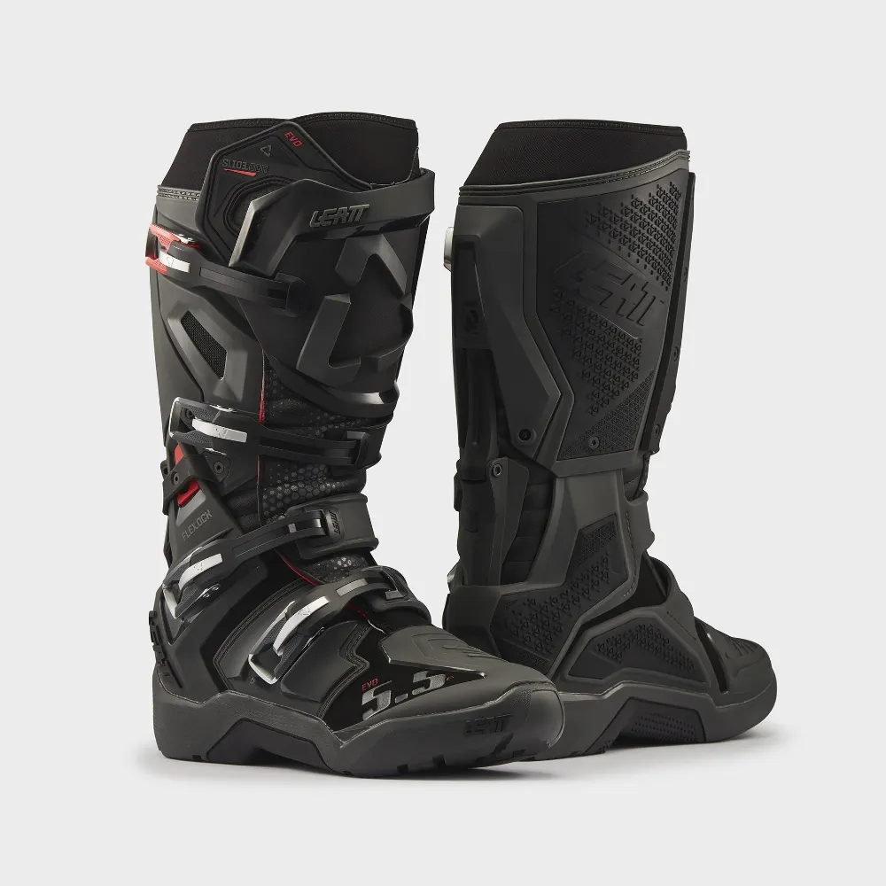 מגפי רכיבה LEATT MOTO 5.5 FlexLock Enduro Evo בצבע שחור גרפן - תמונה 1