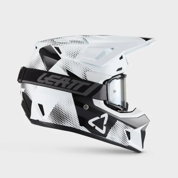 קסדת רכיבה LEATT MOTO 7.5 Kit בצבע קמופלאז' שחור/לבן - תמונה 4